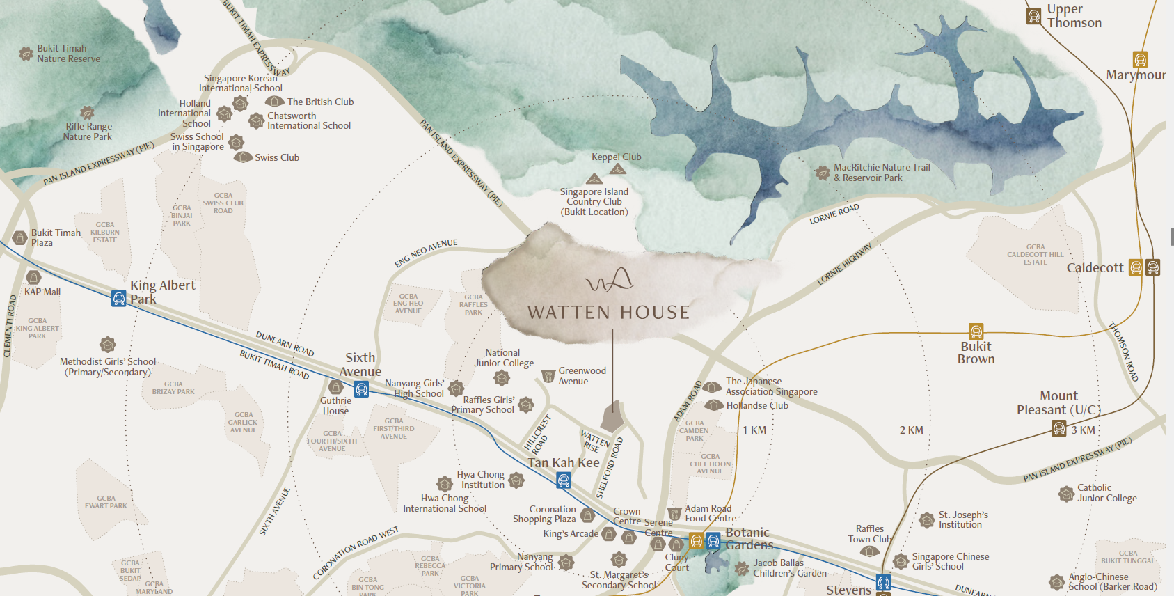 Watten House condo location map Singapore